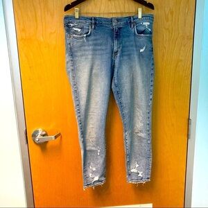 AGOLDE Sz 30 High Rise Distressed Light Wash Ankle Skinny Jeans